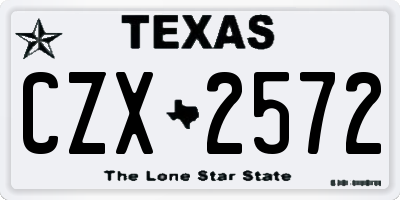 TX license plate CZX2572