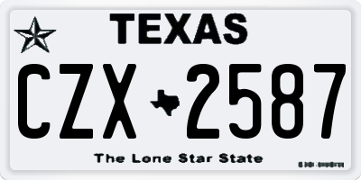 TX license plate CZX2587