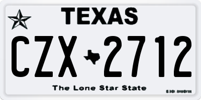 TX license plate CZX2712