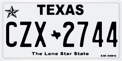 TX license plate CZX2744