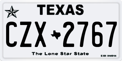 TX license plate CZX2767