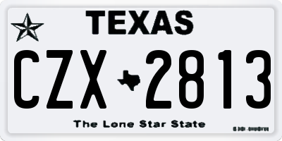 TX license plate CZX2813