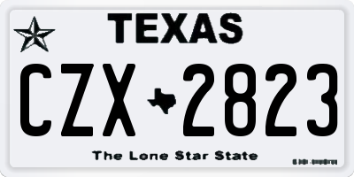 TX license plate CZX2823
