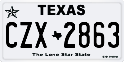 TX license plate CZX2863