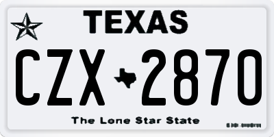TX license plate CZX2870