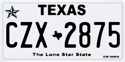 TX license plate CZX2875