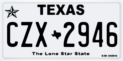 TX license plate CZX2946