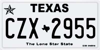 TX license plate CZX2955