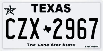 TX license plate CZX2967