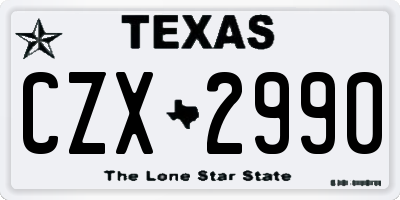 TX license plate CZX2990