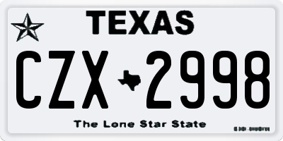 TX license plate CZX2998