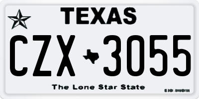 TX license plate CZX3055