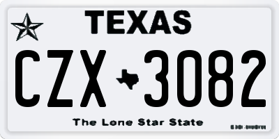 TX license plate CZX3082