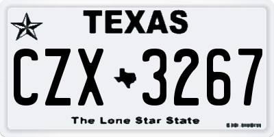 TX license plate CZX3267