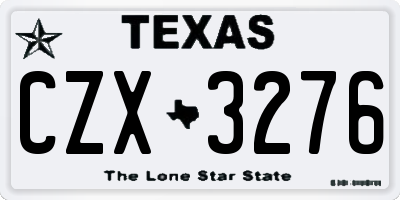 TX license plate CZX3276