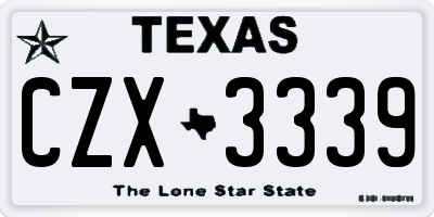 TX license plate CZX3339