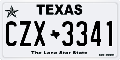 TX license plate CZX3341