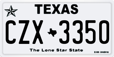 TX license plate CZX3350