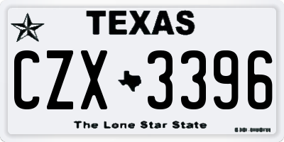 TX license plate CZX3396