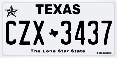 TX license plate CZX3437