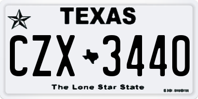 TX license plate CZX3440