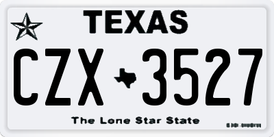 TX license plate CZX3527
