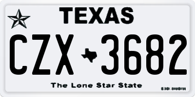 TX license plate CZX3682