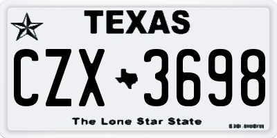 TX license plate CZX3698