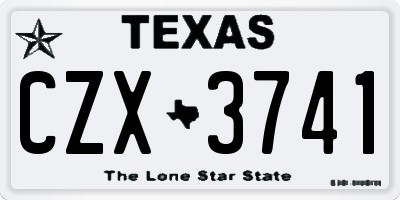 TX license plate CZX3741