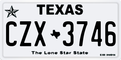TX license plate CZX3746