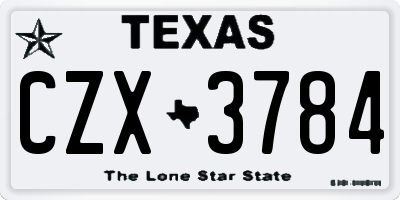 TX license plate CZX3784
