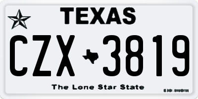 TX license plate CZX3819
