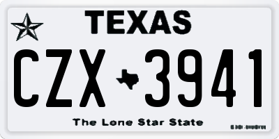 TX license plate CZX3941