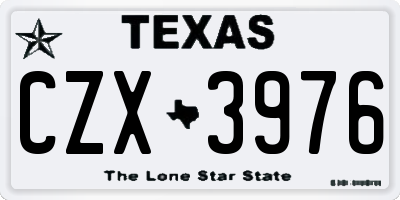 TX license plate CZX3976