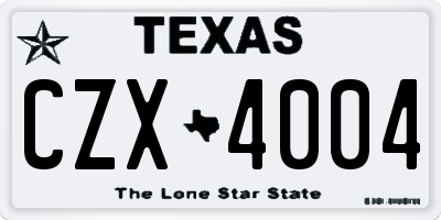 TX license plate CZX4004