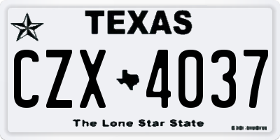 TX license plate CZX4037