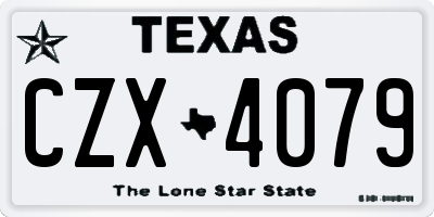 TX license plate CZX4079