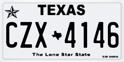 TX license plate CZX4146