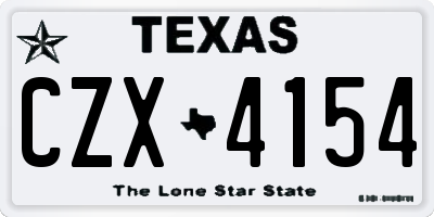 TX license plate CZX4154