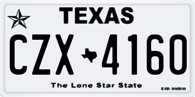 TX license plate CZX4160