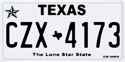 TX license plate CZX4173