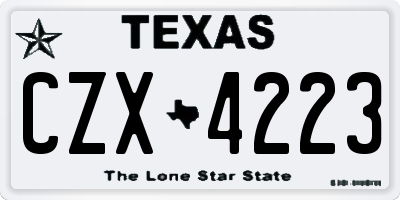 TX license plate CZX4223