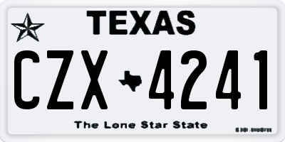 TX license plate CZX4241