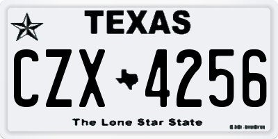 TX license plate CZX4256