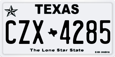 TX license plate CZX4285
