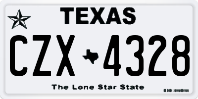 TX license plate CZX4328