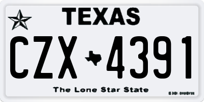 TX license plate CZX4391