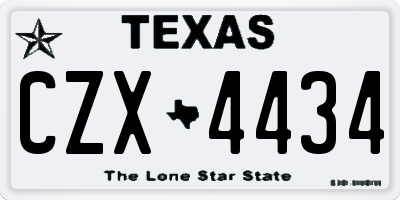TX license plate CZX4434