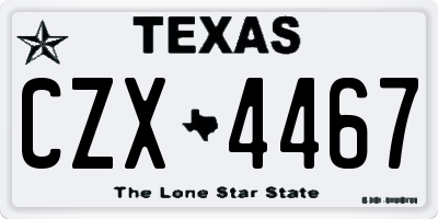 TX license plate CZX4467