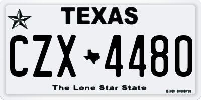 TX license plate CZX4480
